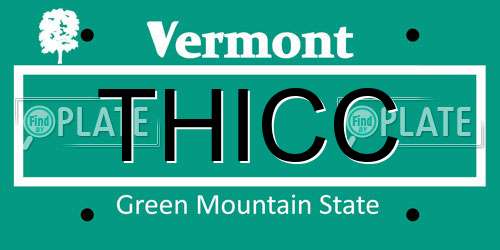 THICC Vermont License Plate