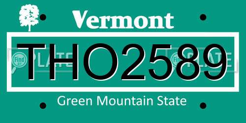 THO2589 Vermont License Plate