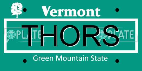 THORS Vermont License Plate