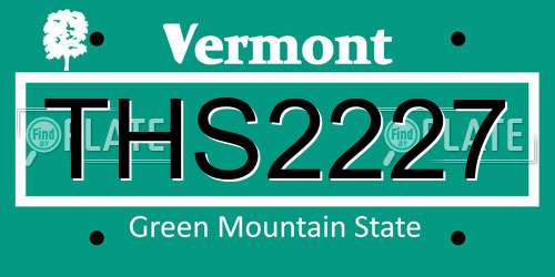 THS2227 Vermont License Plate