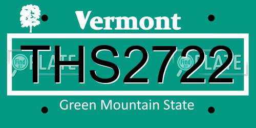 THS2722 Vermont License Plate