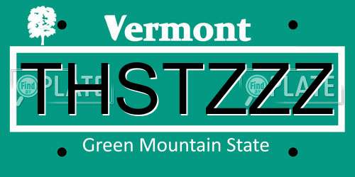 THSTZZZ Vermont License Plate