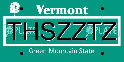 THSZZTZ Vermont License Plate