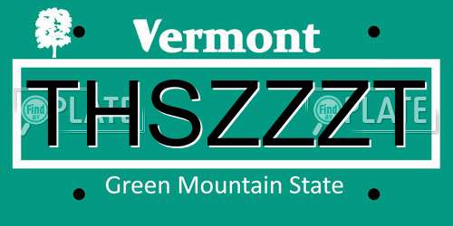 THSZZZT Vermont License Plate