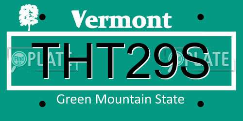 THT29S Vermont License Plate