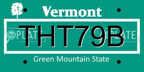 THT79B Vermont License Plate