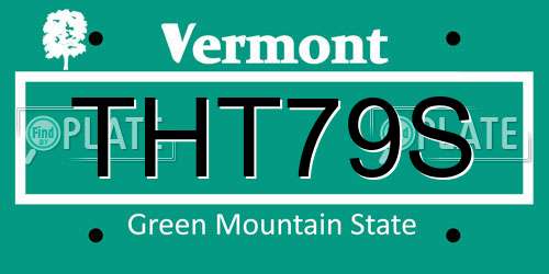 THT79S Vermont License Plate