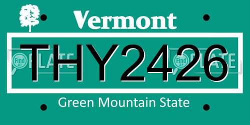 THY2426 Vermont License Plate