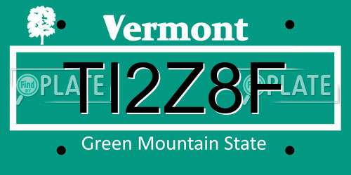 TI2Z8F Vermont License Plate