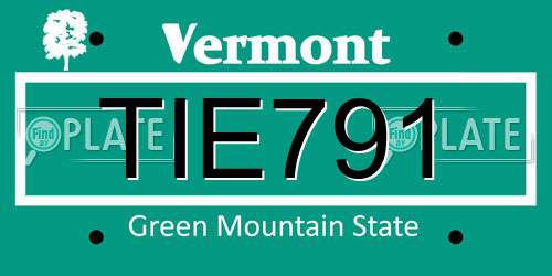 TIE791 Vermont License Plate