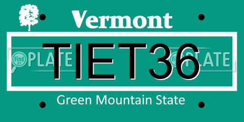 TIET36 Vermont License Plate