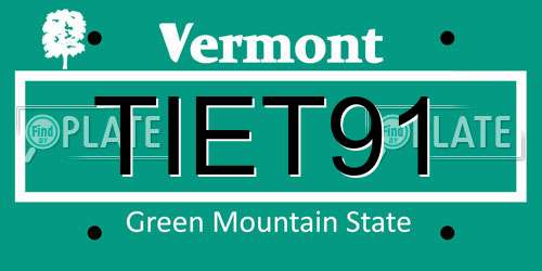 TIET91 Vermont License Plate