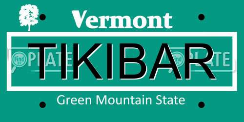 TIKIBAR Vermont License Plate