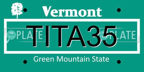 TITA35 Vermont License Plate