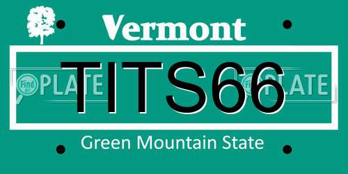 TITS66 Vermont License Plate