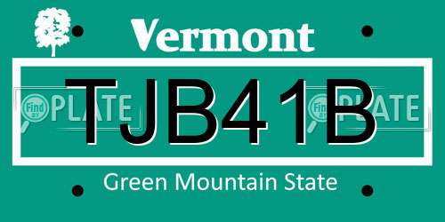 TJB41B Vermont License Plate