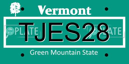 TJES28 Vermont License Plate