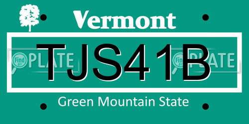 TJS41B Vermont License Plate