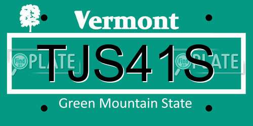 TJS41S Vermont License Plate