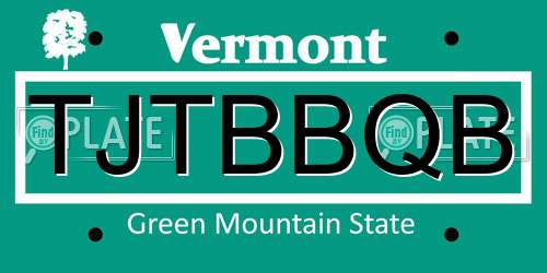 TJTBBQB Vermont License Plate