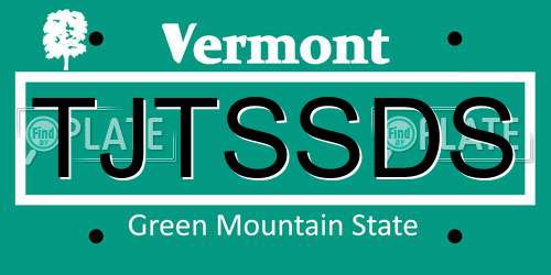 TJTSSDS Vermont License Plate