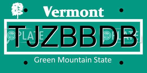 TJZBBDB Vermont License Plate
