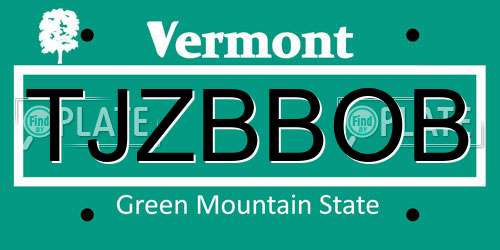 TJZBBOB Vermont License Plate