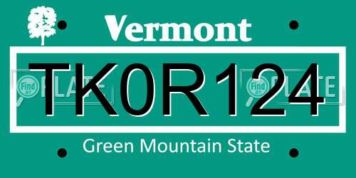 TK0R124 Vermont License Plate