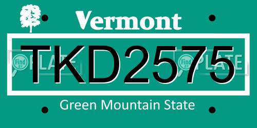 TKD2575 Vermont License Plate