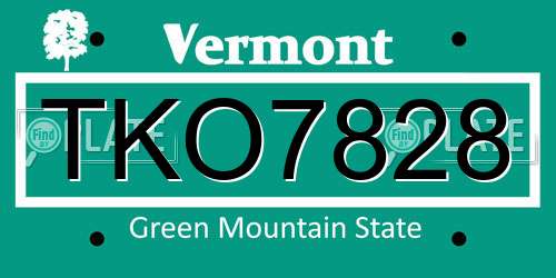 TKO7828 Vermont License Plate