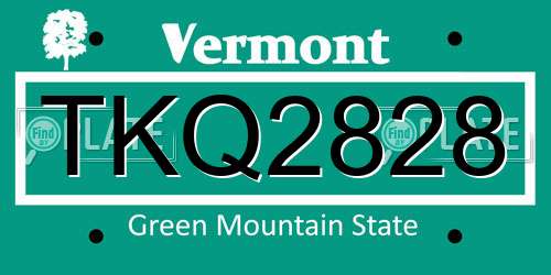 TKQ2828 Vermont License Plate