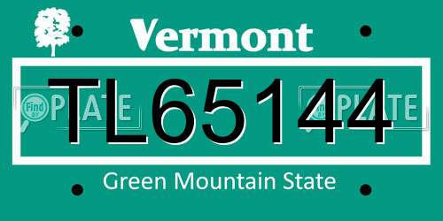 TL65144 Vermont License Plate