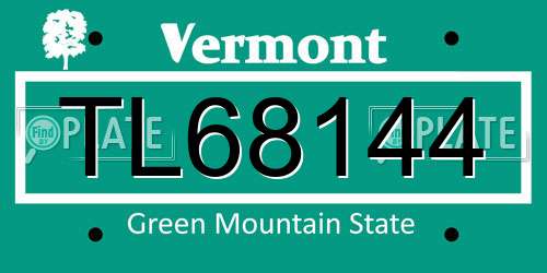 TL68144 Vermont License Plate