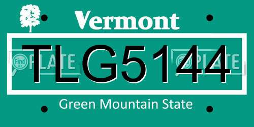 TLG5144 Vermont License Plate