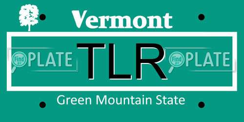 TLR Vermont License Plate