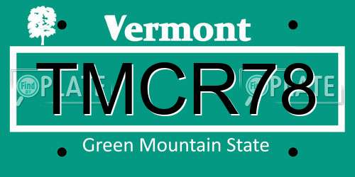 TMCR78 Vermont License Plate