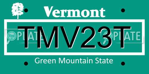 TMV23T Vermont License Plate