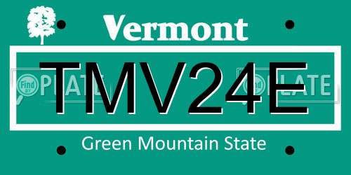 TMV24E Vermont License Plate