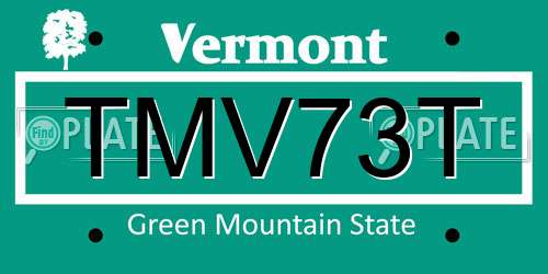 TMV73T Vermont License Plate