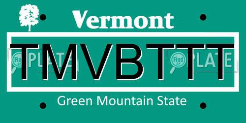 TMVBTTT Vermont License Plate