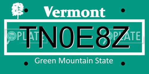TN0E8Z Vermont License Plate