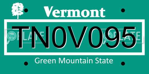 TN0V095 Vermont License Plate