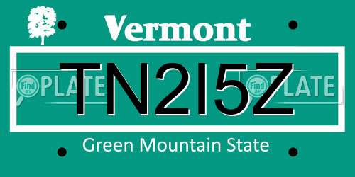 TN2I5Z Vermont License Plate