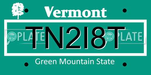 TN2I8T Vermont License Plate