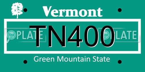 TN400 Vermont License Plate