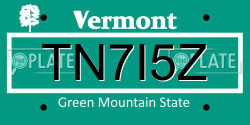 TN7I5Z Vermont License Plate