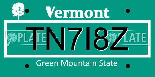 TN7I8Z Vermont License Plate
