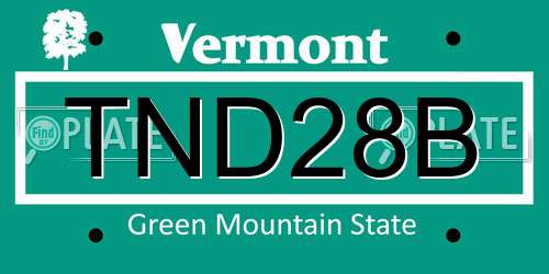 TND28B Vermont License Plate