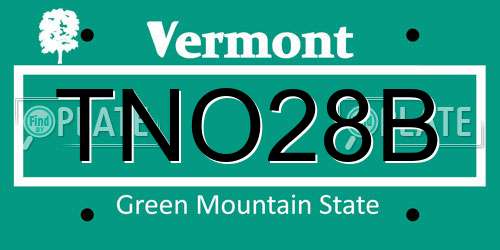 TNO28B Vermont License Plate