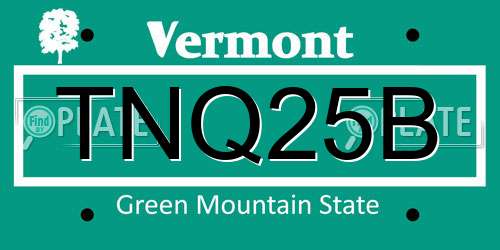 TNQ25B Vermont License Plate
